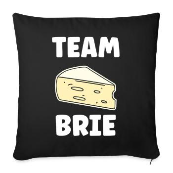 Humour fromage brie - Housse de coussin décorative 45 x 45 cm - noir - Devant