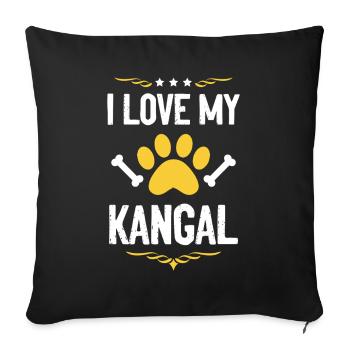 J’adore mon Kangal - Housse de coussin décorative 45 x 45 cm - noir - Devant