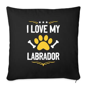 J’adore la patte de Labrador - Housse de coussin décorative 45 x 45 cm - noir - Devant