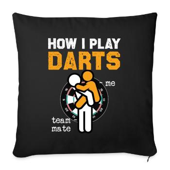 Darts Hug Team Spirit - Sofa pillowcase 17,3'' x 17,3'' (45 x 45 cm) - black - Front