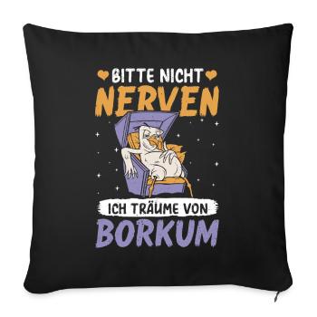 S’IL VOUS PLAÎT, NE VOUS ÉNERVEZ PAS RÊVES DE BORKUM - Housse de coussin décorative 45 x 45 cm - noir - Devant