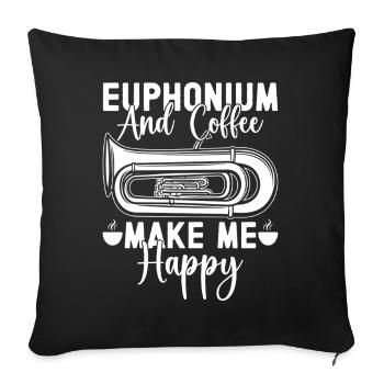 Baryton Player Café Make Me Happy Euphonium - Housse de coussin décorative 45 x 45 cm - noir - Devant