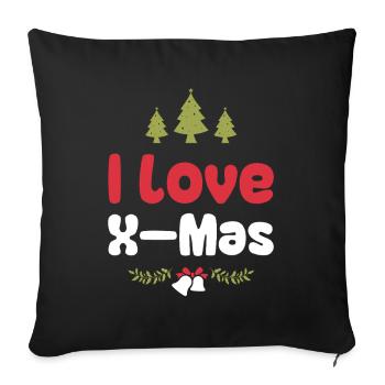 I love Xmas Christmas - Sofa pillowcase 17,3'' x 17,3'' (45 x 45 cm) - black - Front