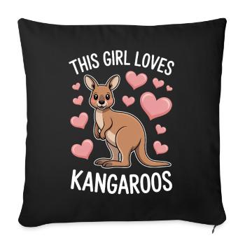 Kangaroo Saying Girl Funny Kangaroo Gift - Sofa pillowcase 17,3'' x 17,3'' (45 x 45 cm) - black - Front
