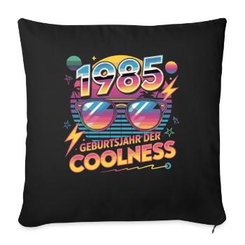 1985 Année de naissance de la fraîcheur - Housse de coussin décorative 45 x 45 cm - noir - Devant