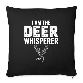 I Am The Deer Whisperer - Sofa pillowcase 17,3'' x 17,3'' (45 x 45 cm) - black - Front