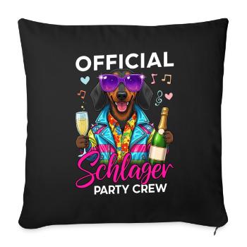 Official Schlager Party Crew - Sofa pillowcase 17,3'' x 17,3'' (45 x 45 cm) - black - Front