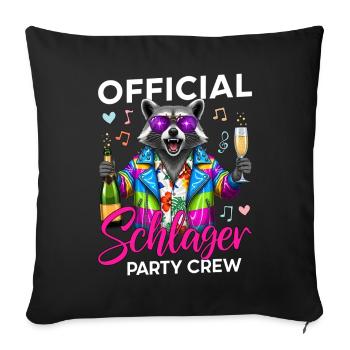 Official Schlager Party Crew - Sofa pillowcase 17,3'' x 17,3'' (45 x 45 cm) - black - Front
