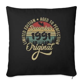 Décembre 1991 - Légende depuis décembre 1991 - Housse de coussin décorative 45 x 45 cm - noir - Devant