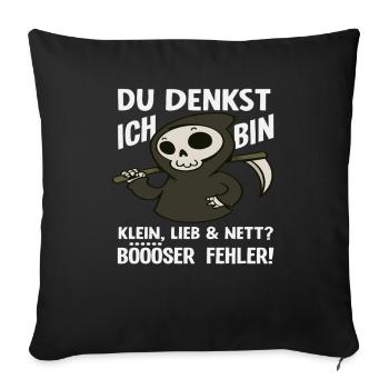 Bad mistake Little Grim Reaper - Sofa pillowcase 17,3'' x 17,3'' (45 x 45 cm) - black - Front
