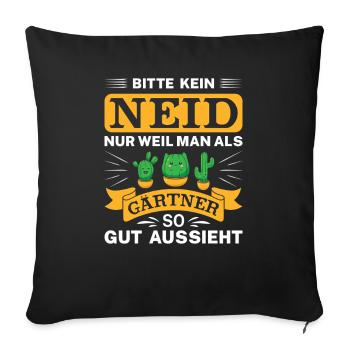 Garden Gardener Gardening Gardening Gardening Gardening - Sofa pillowcase 17,3'' x 17,3'' (45 x 45 cm) - black - Front