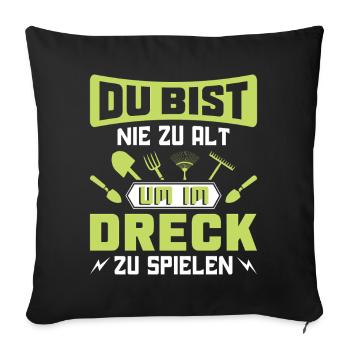 Garden Gardener Gardening Gardening Gardening Gardening - Sofa pillowcase 17,3'' x 17,3'' (45 x 45 cm) - black - Front