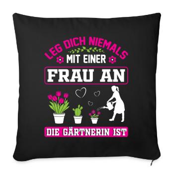 Garden Gardener Gardening Gardening Gardening Gardening - Sofa pillowcase 17,3'' x 17,3'' (45 x 45 cm) - black - Front