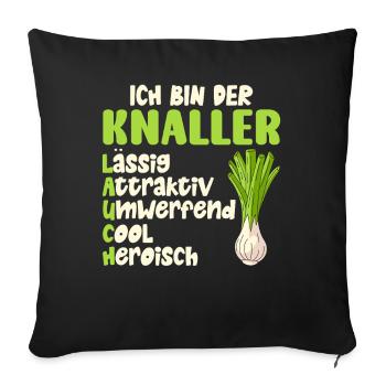 Weightlifter BIN EIN LAUCH LÄSSIG COOL Funny - Sofa pillowcase 17,3'' x 17,3'' (45 x 45 cm) - black - Front