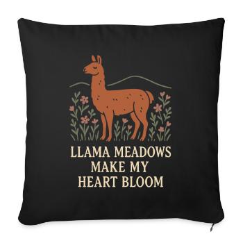 Cottagecore Llama Aesthetic Cute Farm Animal - Sofa pillowcase 17,3'' x 17,3'' (45 x 45 cm) - black - Front