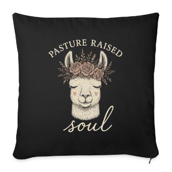 Cottagecore Llama Aesthetic Cute Farm Animal - Sofa pillowcase 17,3'' x 17,3'' (45 x 45 cm) - black - Front