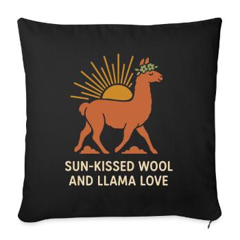 Cottagecore Llama Aesthetic Cute Farm Animal - Sofa pillowcase 17,3'' x 17,3'' (45 x 45 cm) - black - Front