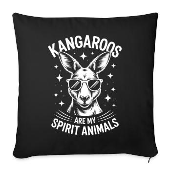 Kangaroo Saying Kangaroo Funny Kangaroo Gift - Sofa pillowcase 17,3'' x 17,3'' (45 x 45 cm) - black - Front