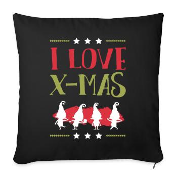 I love Xmas Christmas - Sofa pillowcase 17,3'' x 17,3'' (45 x 45 cm) - black - Front