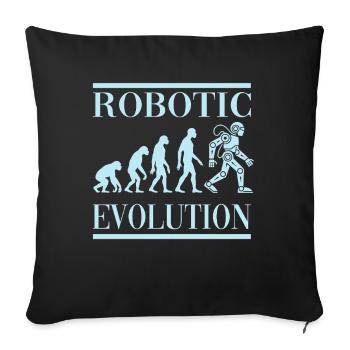 Roboter Evolution Fortschritt Mensch Zukunft - Sofakissenbezug 45 x 45 cm - Schwarz - Vorne