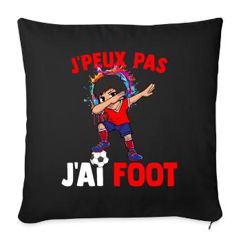I can't I have football player football supporter - Sofa pillowcase 17,3'' x 17,3'' (45 x 45 cm) - black - Front