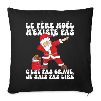 Père Noël idée Cadeau Humour Joyeux Noel  - Housse de coussin décorative 45 x 45 cm - noir - Devant