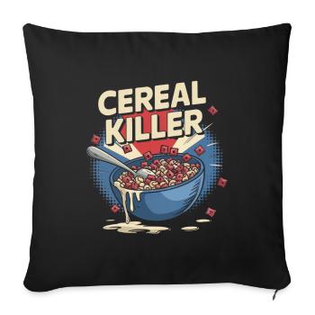 Cereal Killer - Retro Breakfast - Sofa pillowcase 17,3'' x 17,3'' (45 x 45 cm) - black - Front