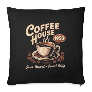Vintage Coffee Advertising - Sofa pillowcase 17,3'' x 17,3'' (45 x 45 cm) - black - Front