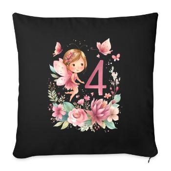 Birthday 4Girl Butterfly Fairy Party - Sofa pillowcase 17,3'' x 17,3'' (45 x 45 cm) - black - Front