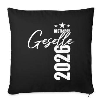 Journeyman passed in 2026 - exam - success - Sofa pillowcase 17,3'' x 17,3'' (45 x 45 cm) - black - Front