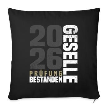 Journeyman graduation 2026 - Sofa pillowcase 17,3'' x 17,3'' (45 x 45 cm) - black - Front