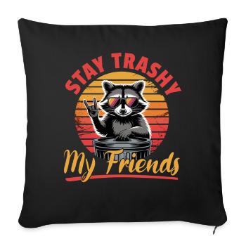 Drôle de raton laveur - Housse de coussin décorative 45 x 45 cm - noir - Devant