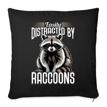 Drôle de raton laveur - Housse de coussin décorative 45 x 45 cm - noir - Devant