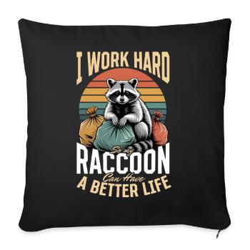 Funny Raccoon - Sofa pillowcase 17,3'' x 17,3'' (45 x 45 cm) - black - Front