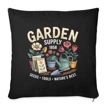 Vintage Garden Advertising - Sofa pillowcase 17,3'' x 17,3'' (45 x 45 cm) - black - Front
