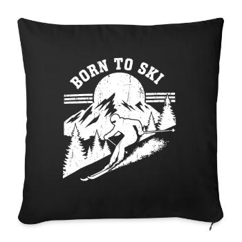 Born To Ski Design Skiing - Sofa pillowcase 17,3'' x 17,3'' (45 x 45 cm) - black - Front
