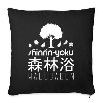 Waldbaden Wald Natur Bäume Shinrin-Yoku Geschenk - Sofakissenbezug 45 x 45 cm - Schwarz - Vorne