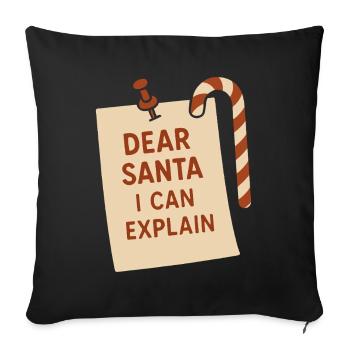 Cher Père Noël, je peux expliquer Noël drôle - Housse de coussin décorative 45 x 45 cm - noir - Devant