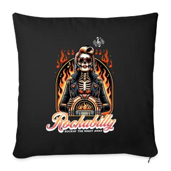 Rock and Roll Always and Forever Rockabilly 2025 - Sofa pillowcase 17,3'' x 17,3'' (45 x 45 cm) - black - Front