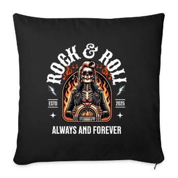Rock and Roll Always and Forever Rockabilly 2025 - Sofa pillowcase 17,3'' x 17,3'' (45 x 45 cm) - black - Front