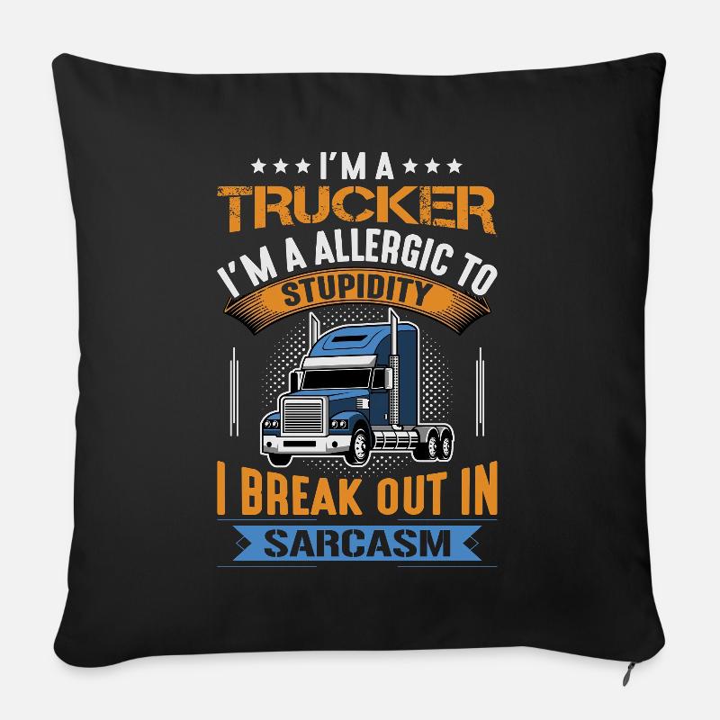 Lkw Fahrer - Sofakissenbezug 45 x 45 cm - Schwarz