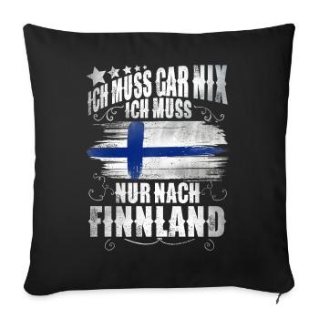 Finlande - Housse de coussin décorative 45 x 45 cm - noir - Devant