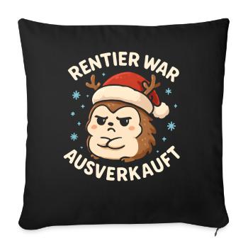 Weihnachten Spruch Humor Igel Lustig Rentier - Sofakissenbezug 45 x 45 cm - Schwarz - Vorne