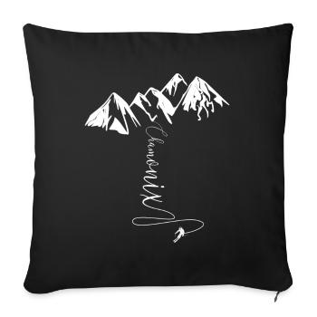 Chamonix Mont-Blanc Mountaineering Extreme Skiing Savoie - Sofa pillowcase 17,3'' x 17,3'' (45 x 45 cm) - black - Front