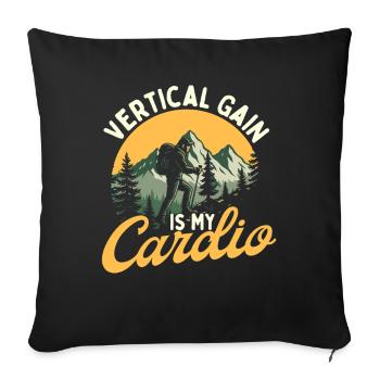 Le gain vertical est ma motivation cardio drôle de randonnée - Housse de coussin décorative 45 x 45 cm - noir - Devant