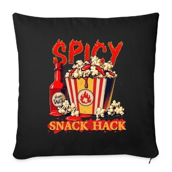 Popcorn Mit Chilli Soße - Sofakissenbezug 45 x 45 cm - Schwarz - Vorne