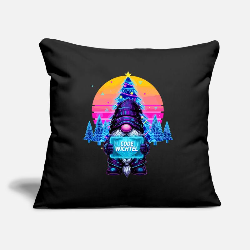 Cyberpunk Code Gnome - Synthwave Xmas Nerd Sofa pillowcase 17,3'' x 17,3'' (45 x 45 cm)