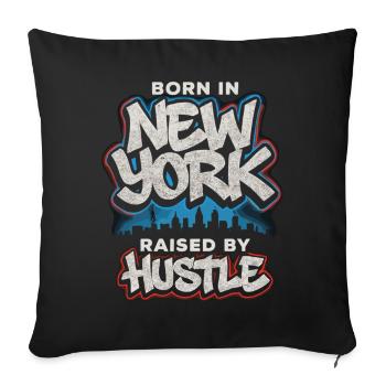 New York Hustle – Graffiti Streetwear Style - Sofa pillowcase 17,3'' x 17,3'' (45 x 45 cm) - black - Front