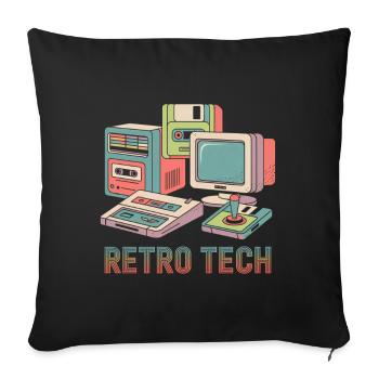 Technique rétro - Housse de coussin décorative 45 x 45 cm - noir - Devant