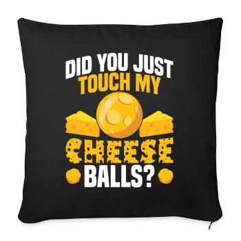  Cheese Ball Foodie Snacks Costume for Women - Sofa pillowcase 17,3'' x 17,3'' (45 x 45 cm) - black - Front
